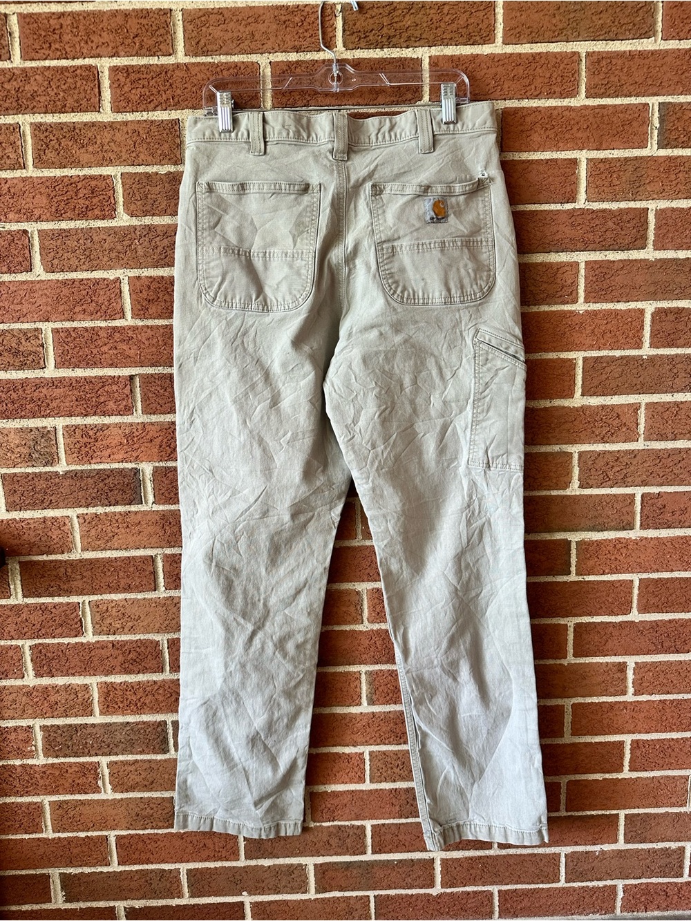 Carhartt Men’s Relaxed Fit Canvas Workwear Pants Beige Straight Leg 34x34
